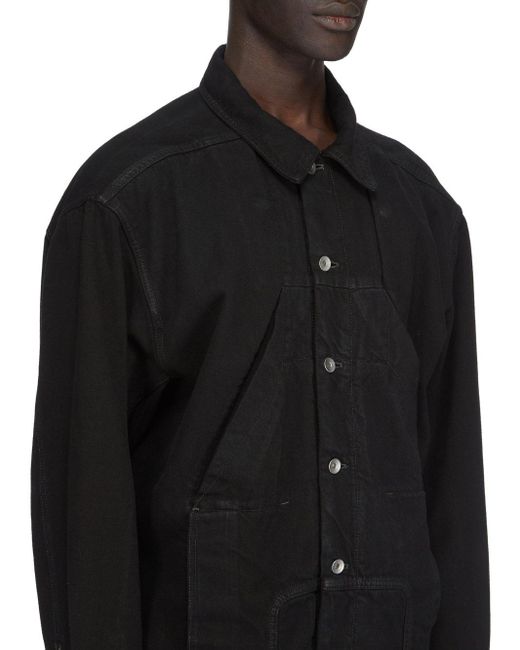 Rick Owens Black Sphinx Jumbo Worker Button-Up Jacket for men