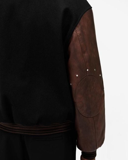 Represent Black Varsity Bomber Jacket for men