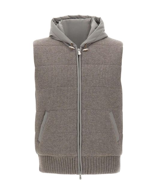 Gran Sasso Gray Zippered Vest for men