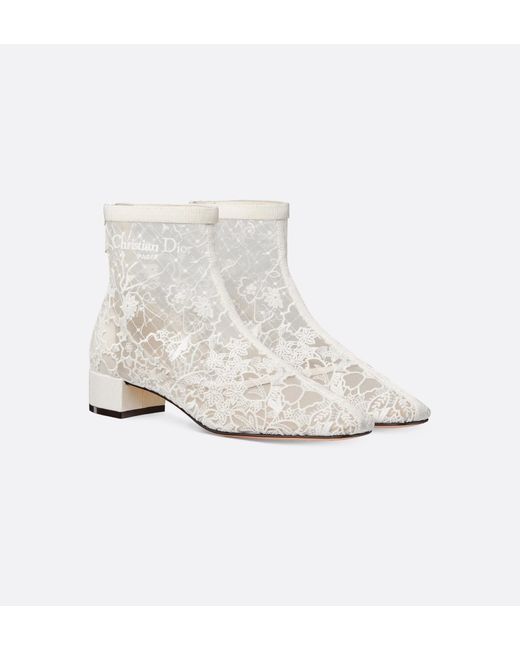 Dior White Naughtily-D Heeled Ankle Boot