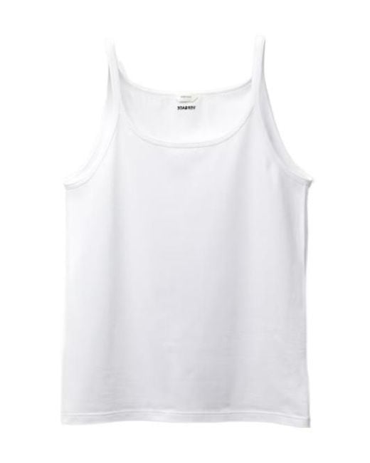 Versace White Logo Embroidered Tank Top for men