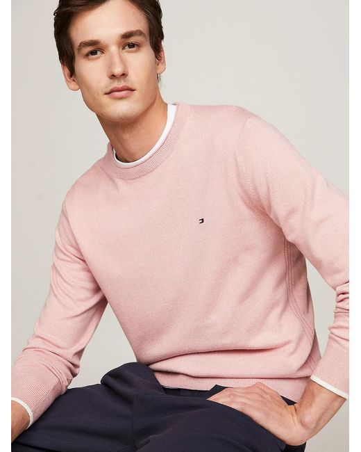 Tommy Hilfiger Pink Logo-Embroidered T-Shirt for men
