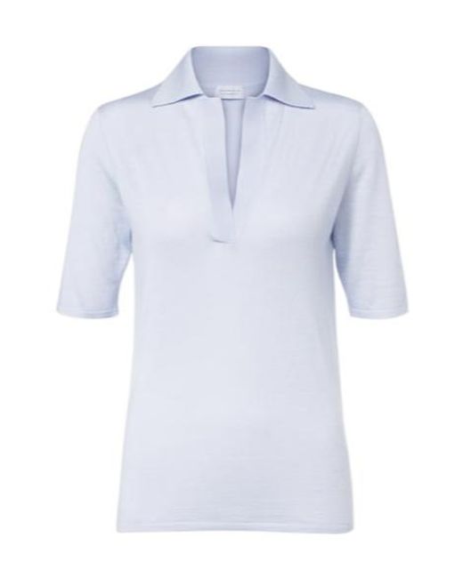 Gabriela Hearst Blue Casius Cashmere And Silk Polo Shirt