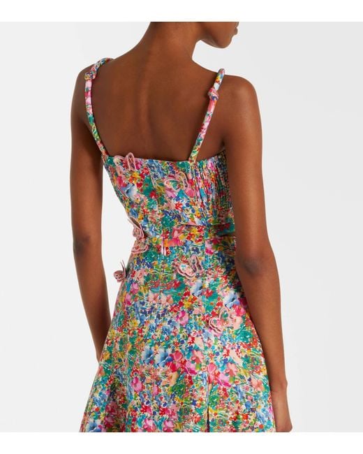 Farm Rio Multicolor Peasant Floral Butterflies Top