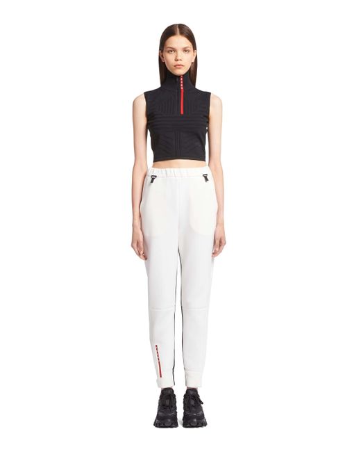 Prada White Recycled Double Jersey Pants