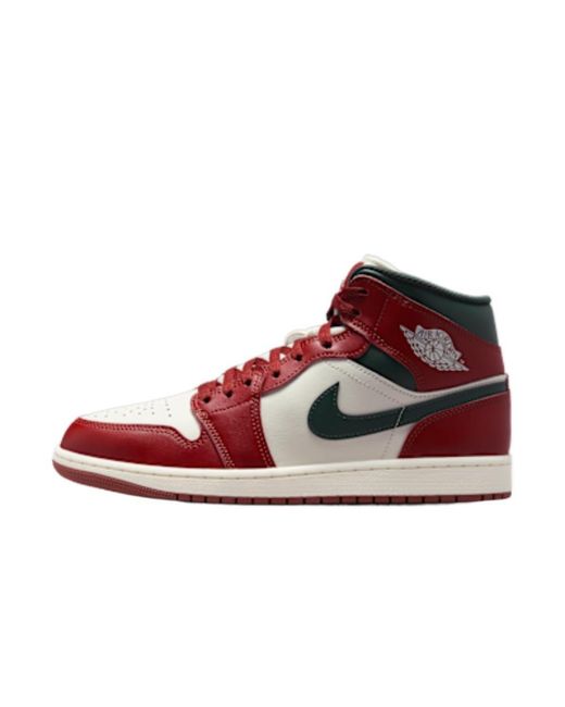 Nike Red Air Jordan 1 Mid Sneakers for men