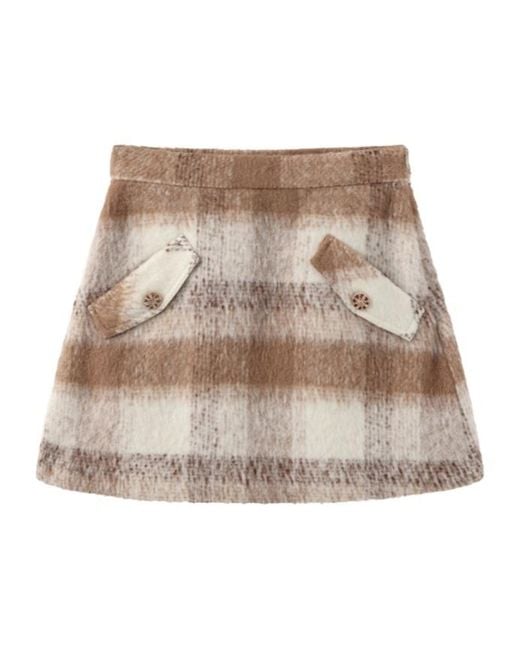 Marissa Chiara Natural Plaid Skirt