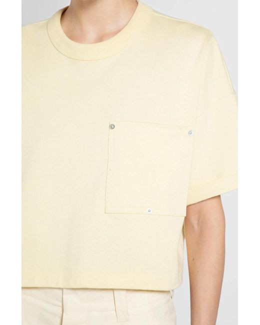 Bottega Veneta Natural Cropped Crewneck T-Shirt