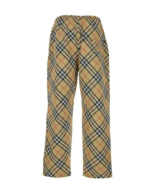 Burberry Multicolor Pants With Ekd Embroidery On The Rear And Check Motif All-Over for men