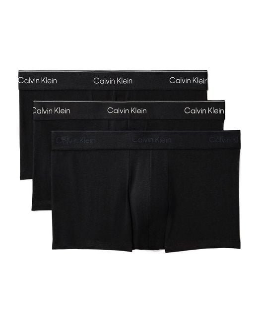 Calvin Klein Black 3 Pack Low Rise Trunks for men