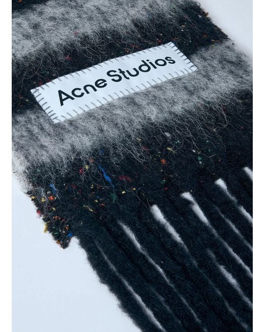 Acne Blue Stripe Pattern Scarf for men
