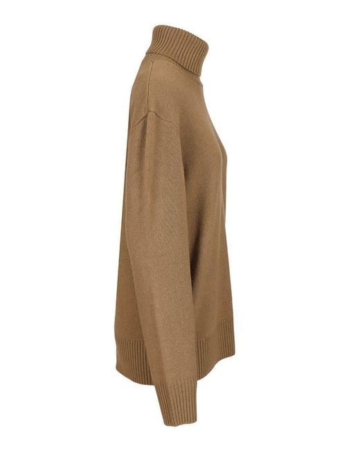Totême Brown Totême Roll Neck Long Sleeved Jumper