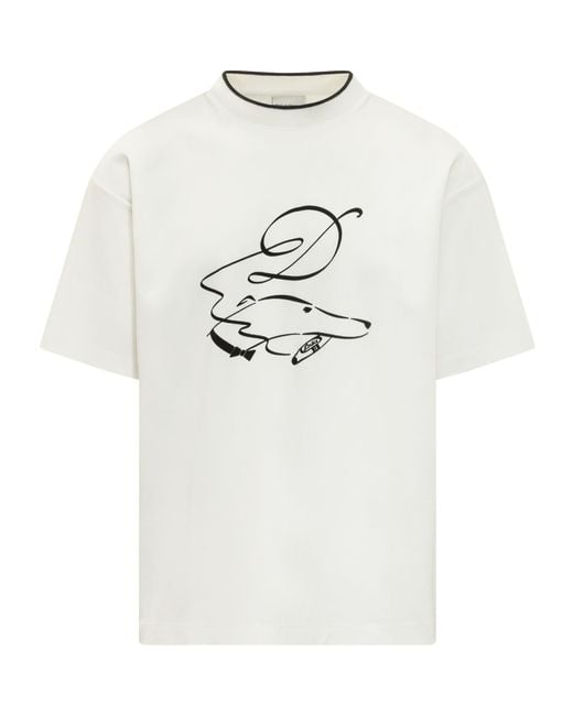 Drole de Monsieur White Graphic-Print T-Shirt for men