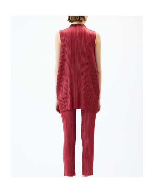 Pleats Please Issey Miyake Red Pleats Please Issey Miyake Pleated Tunic Top