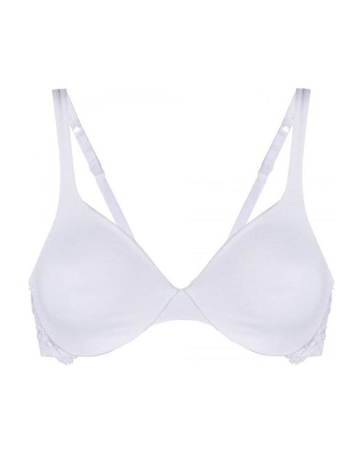 La Perla White Souplè Lace-Trimmed Push-Up Bra