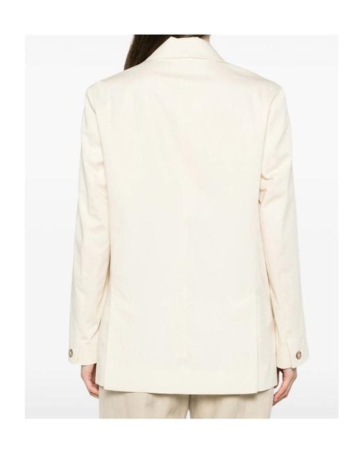 FRAME White The Lounge Double-Breasted Peak-Lapel Blazer