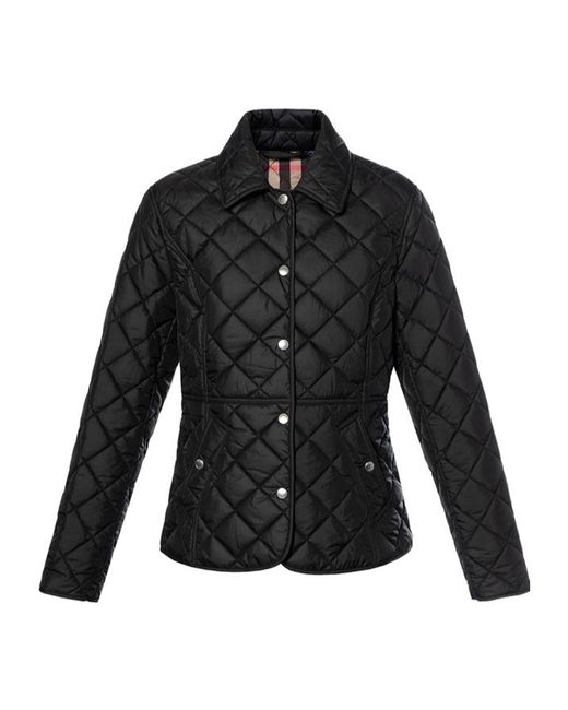 Burberry Black Long-Sleeved Quilted Cotton-Padded Jacket
