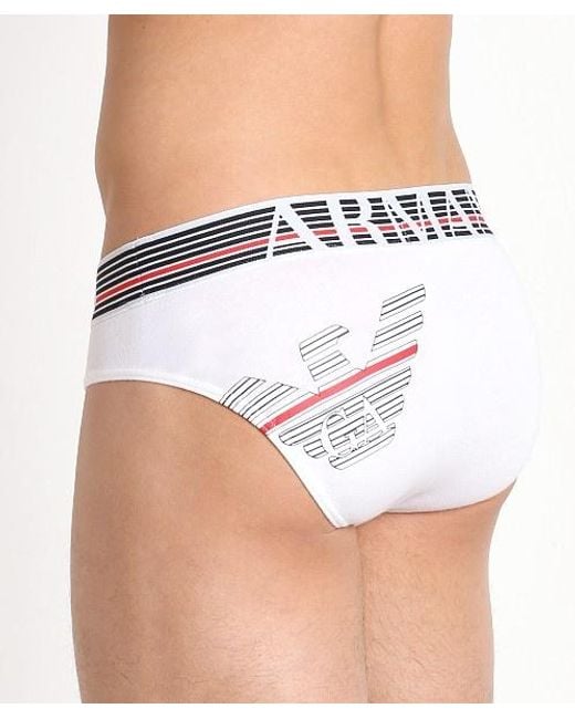 Emporio Armani White Logo Detail Panties for men