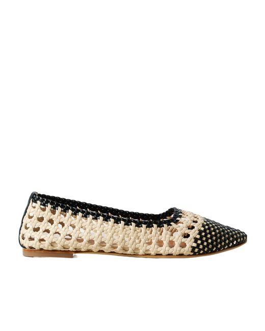Staud Brown Nell Woven Leather Ballet Flats