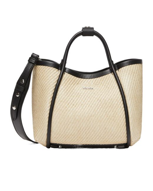 Max Mara Natural Logo Plaque Top Handle Bag