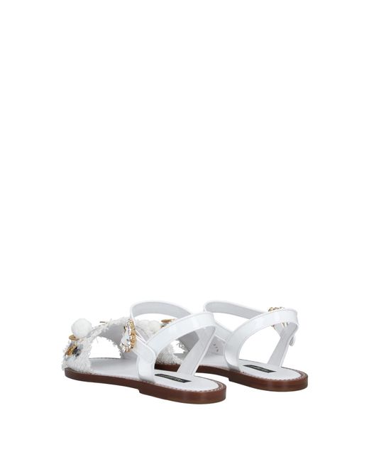 Dolce & Gabbana White Solid Color Sandals