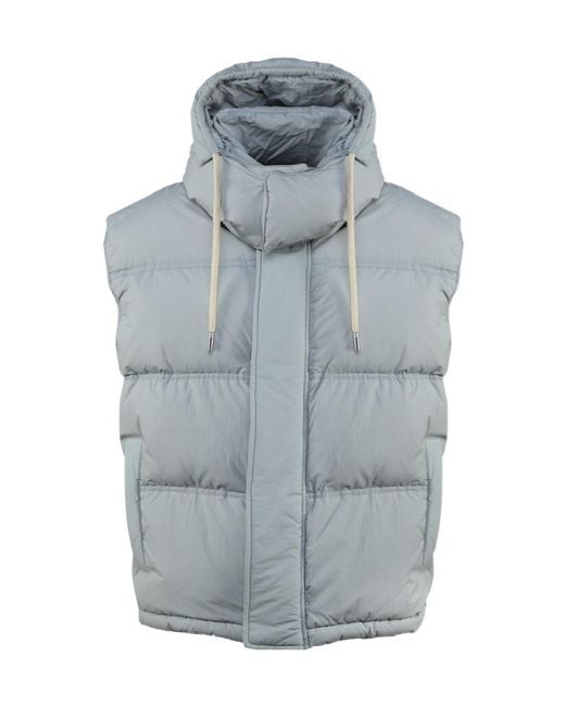 AMI Blue Padded Hooded Vest for men