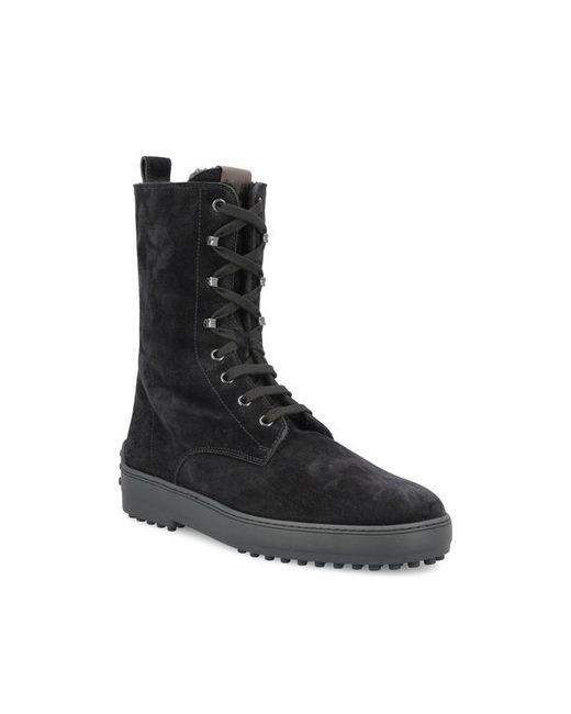 Tod's Black Lace-Up Ankle Boots