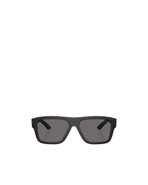 Prada Linea Rossa Gray Prada Eyewear Rectangular Frame Sunglasses for men