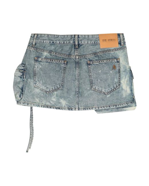 The Attico Blue The Cargo Denim Mini Skirt