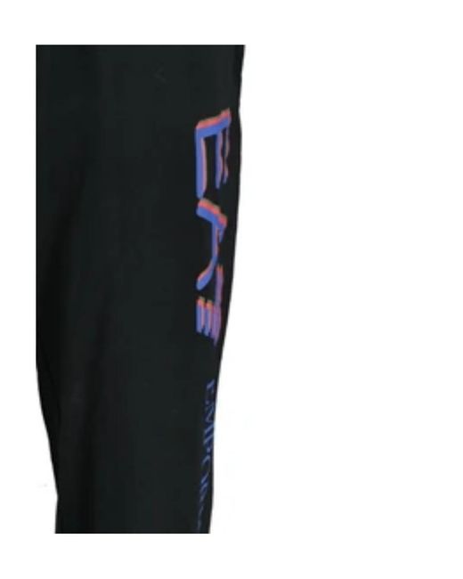 EA7 Black Logo Sweatpants for men