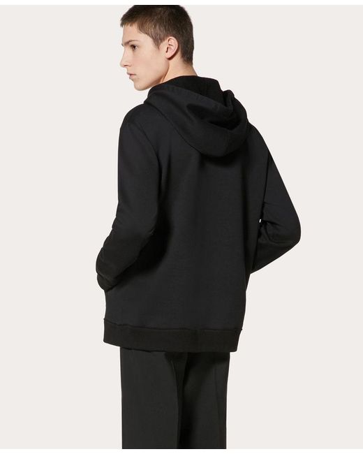 Valentino Black 2099 Logo Printed Hoodie for men