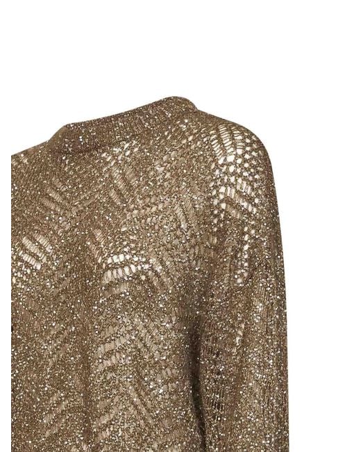 Brunello Cucinelli Brown Long-Sleeve Knit Top