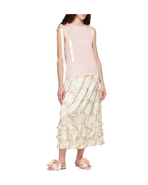 Simone Rocha Pink Bow Ribbon Tank Top