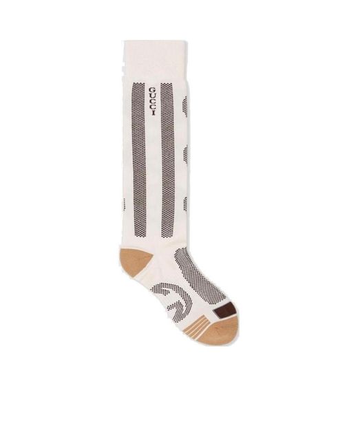 Gucci White Interlocking Logo Intarsia Socks