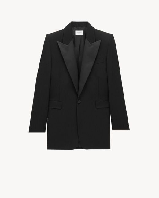 Saint Laurent Black Tuxedo Single-Breasted Jacket for men