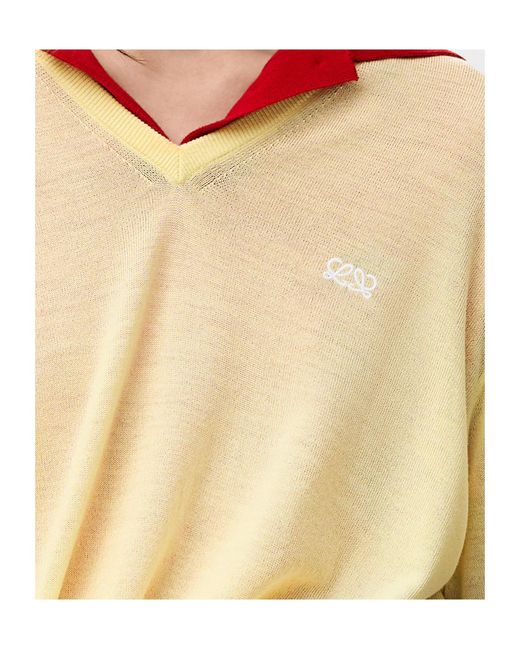 Loewe Yellow Asymmetric Silhouette Knitted Jumper