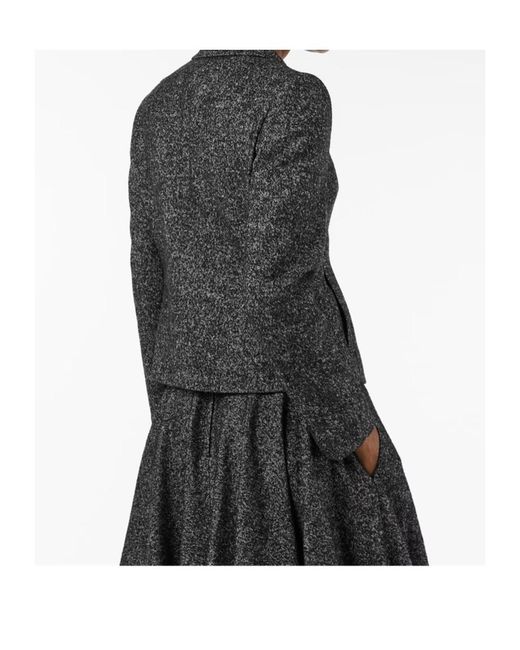Dolce & Gabbana Gray Structured Shoulder Blazer
