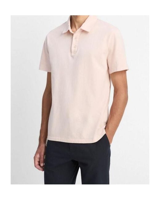 Vince Pink Cotton Polo Shirt for men
