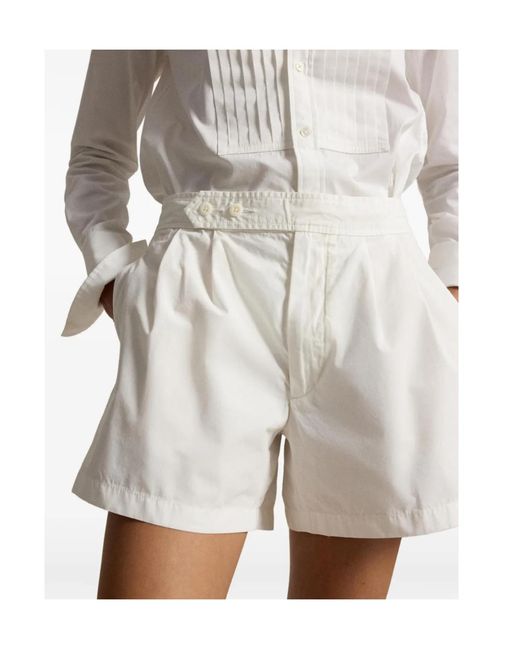 Polo Ralph Lauren White Pleated Short