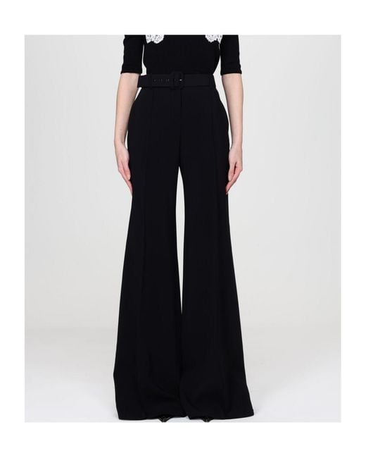 Ermanno Scervino Black Belted Wide-Leg Pants