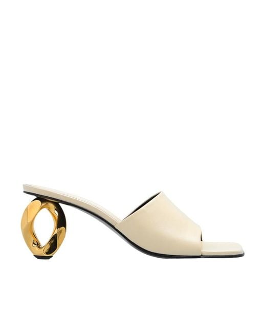 J.W. Anderson Natural 75Mm Chain-Link Leather Mules