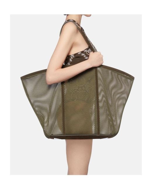 The Attico Green The Via Del Mare Mesh Tote Bag