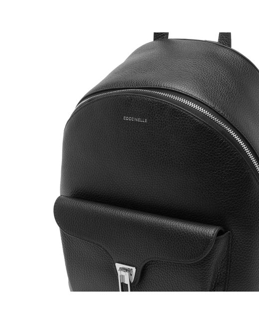 Coccinelle Black Logo Printed Backpack