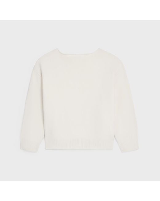 Céline White Boatneck Sweater