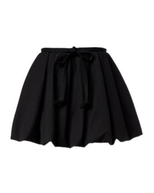 Patou Black Wool-Blend Miniskirt