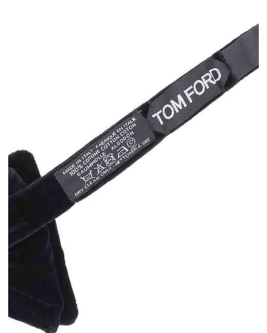 Tom Ford Black Velvet Clap Fastened Bowtie for men