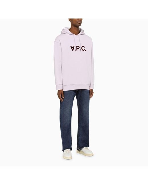 A.P.C. Gray Logo Printed Drawstring Hoodie for men