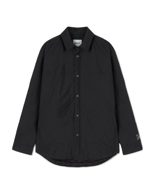 Ambush Black Buttoned Long-Sleeved Padded Shirt Jacket for men