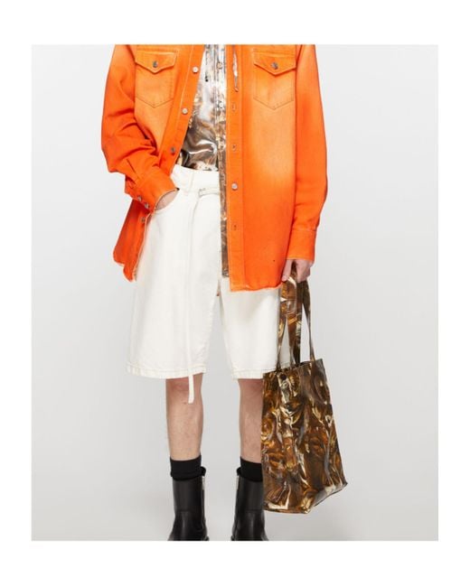 Acne White Wide-Leg Denim Shorts