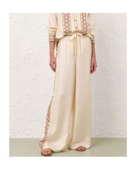 Zimmermann Natural Luna Retro Track Pants